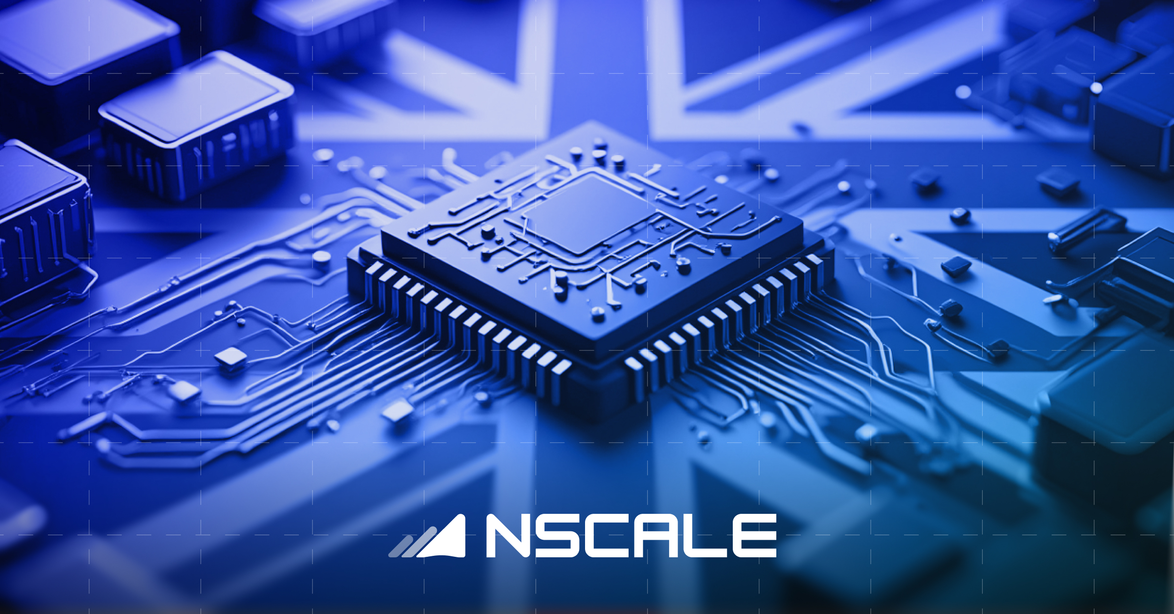 Press visual for Nscale's UK AI infrastructure announcement with Microsoft, Nvidia and OpenAI, including the Stargate UK project