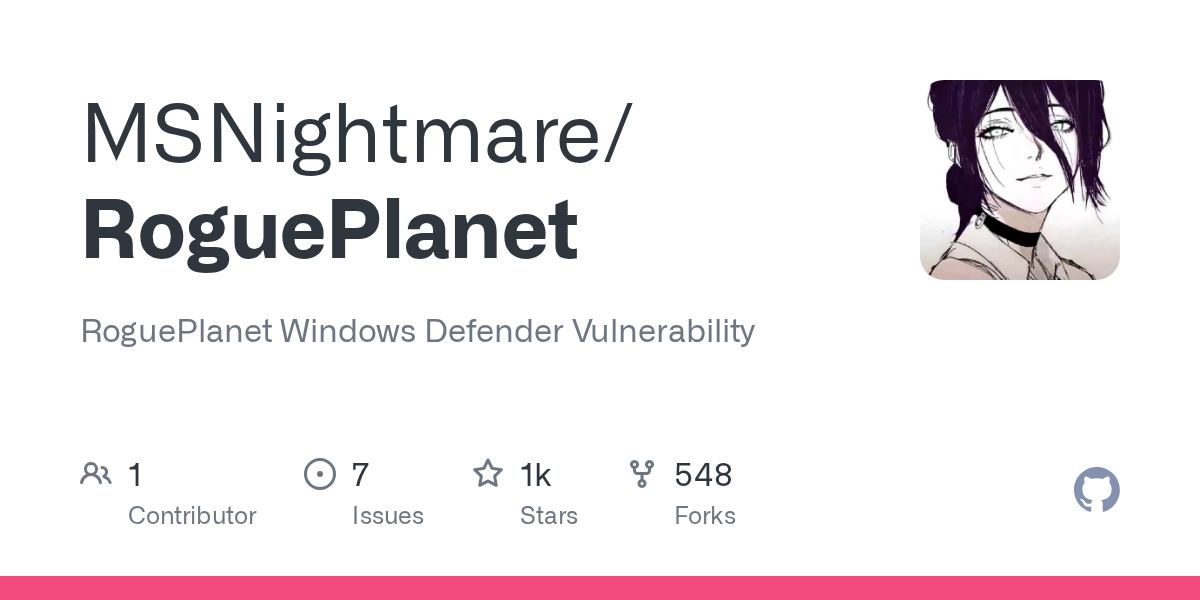 Researcher publishes RoguePlanet PoC for an unpatched Microsoft Defender zero-day on Windows 10 and 11