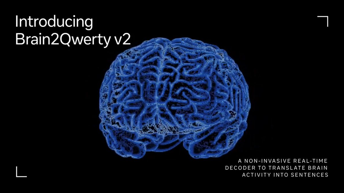 Meta's non-invasive Brain2Qwerty v2 decodes typed sentences from brain signals at 61% accuracy