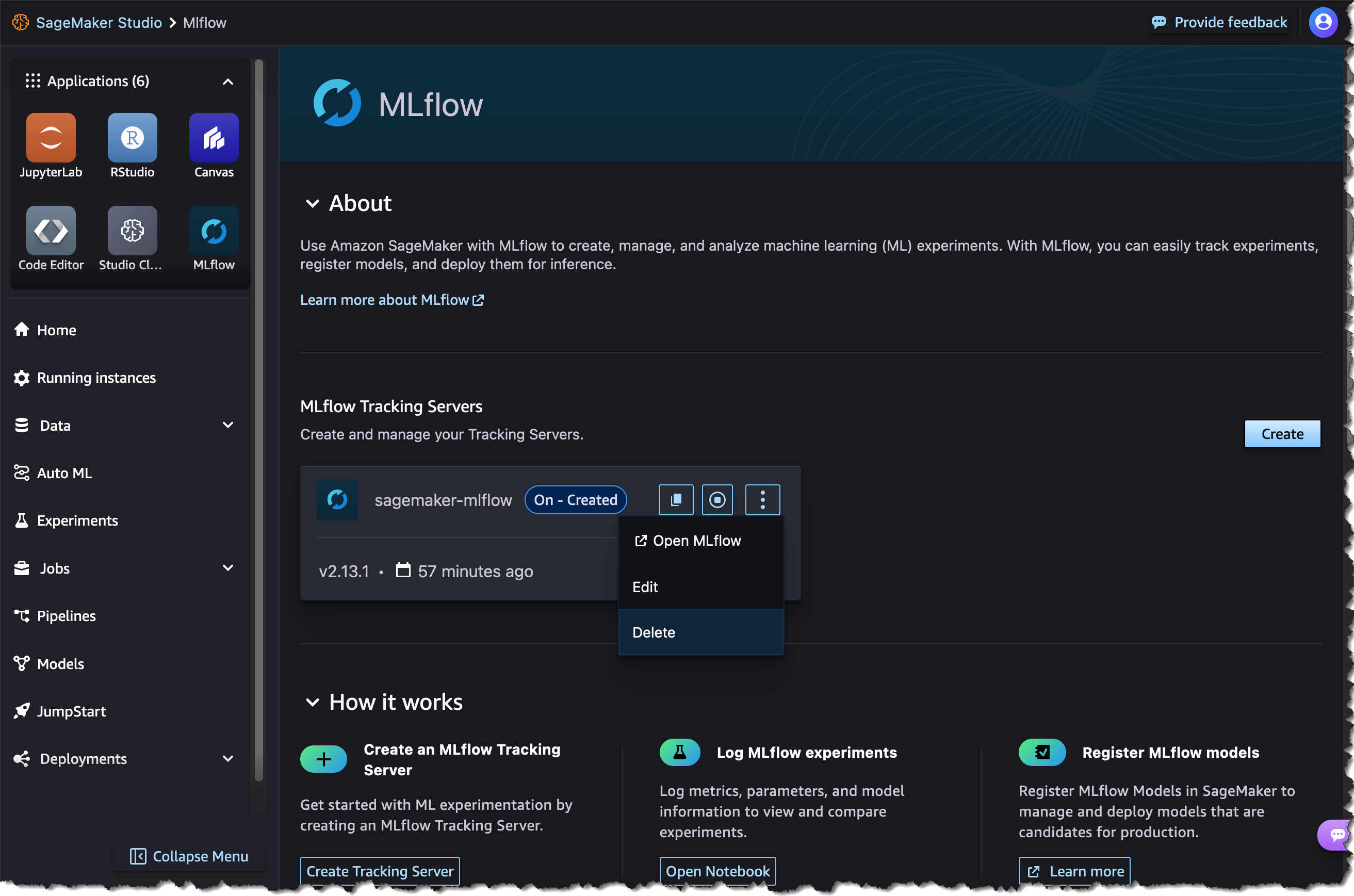 Developers now have the option to use Amazon SageMaker's fully managed MLflow