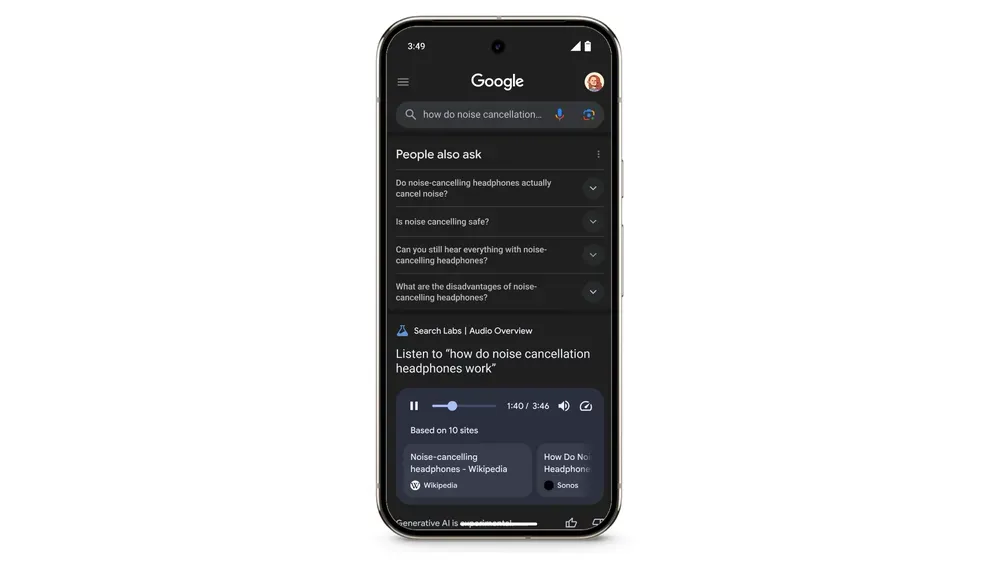 Google's newest experiment brings short audio overviews to some Search queries