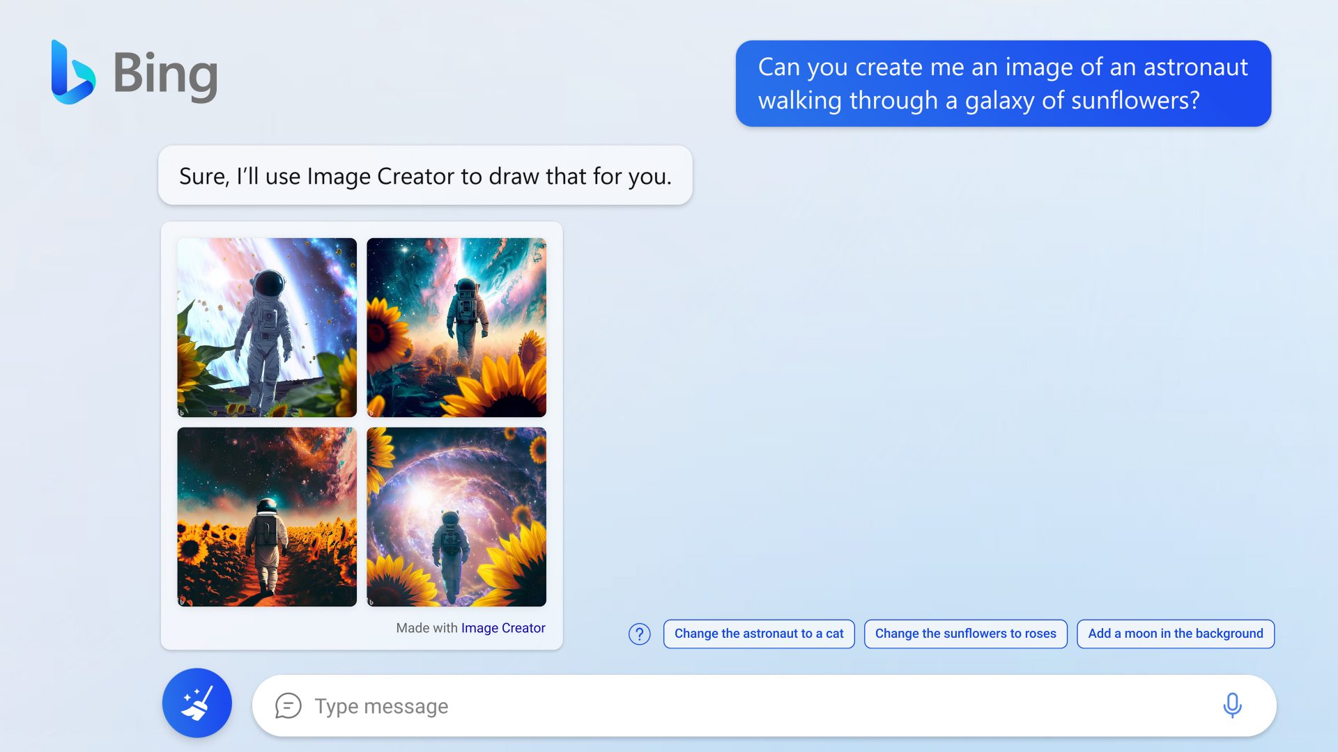The new Bing comes with Bing Image Creator